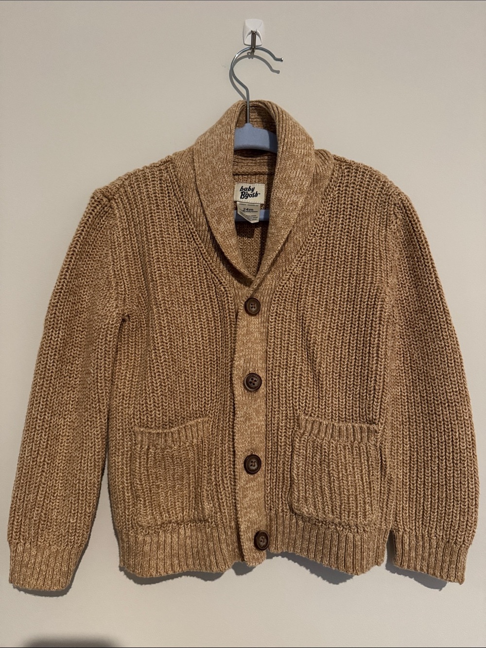 Like New Baby B’Gosh Boden Shawl Collar Chunky Kids Cardigan in Tan 24M